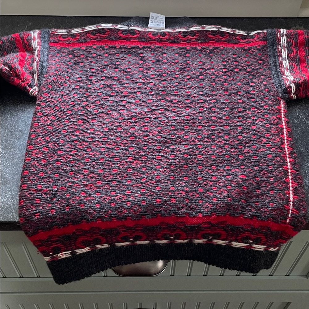 Dale of Norway Red, Black & White Nordic Cowl Sweater - Picture 10 of 15